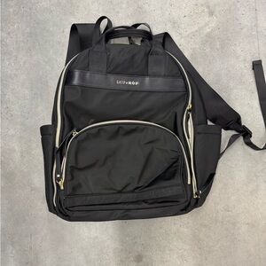 Skip Hop Diaper Bag Backpack Black | Multi Pocket Baby Bag
